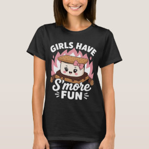 Camiseta Meninas Smores Engraçado Acampamento Mulheres Acam