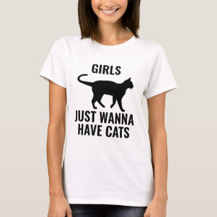 Camiseta Meninas só querem ter gatos engraçados bonitinho