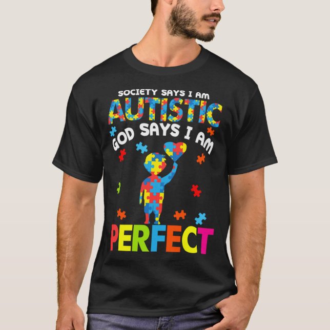 Camiseta Meninas Sociedade Autismo Diz Deus Autista Que Eu (Frente)