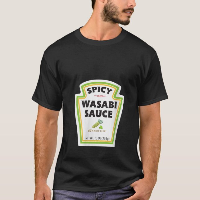 Camiseta Meninas Spicy Wasabi Molce Rótulo de Garrafa Funny (Frente)