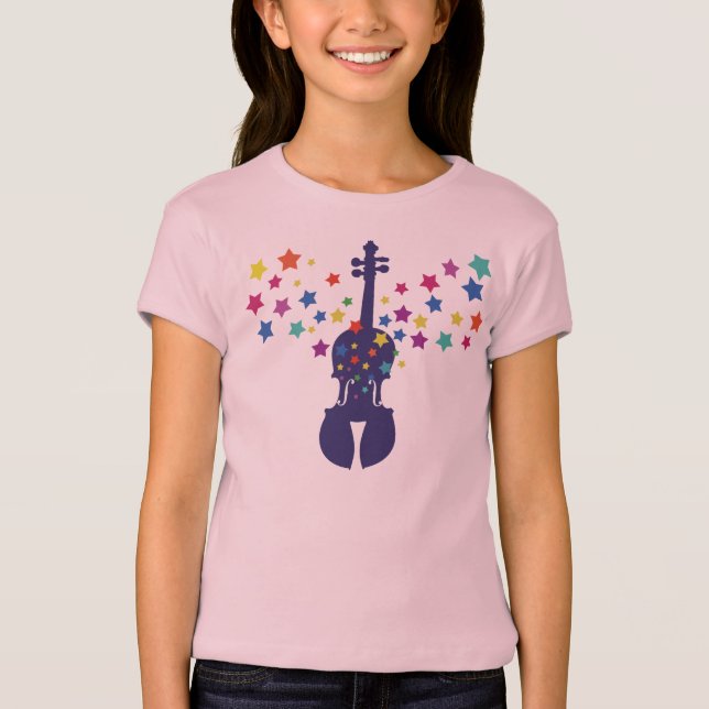 Camiseta Meninas-Starburst do t-shirt do violino (Frente)