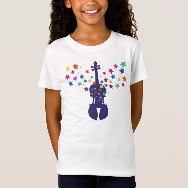 Camiseta Meninas-Starburst do t-shirt do violino (Frente)
