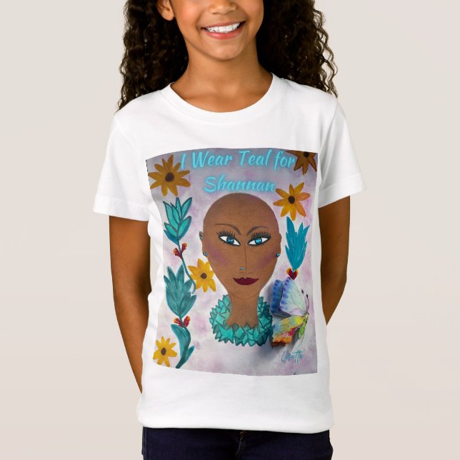 Camiseta Meninas T-Shirt, visto Teal para Shannan (Frente)
