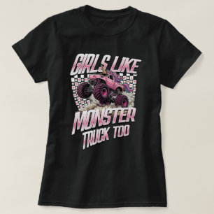 Camiseta Meninas Também Gostam de Caminhão Monstro