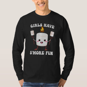 Camiseta Meninas Têm Mais Diversão Smores Acampamento