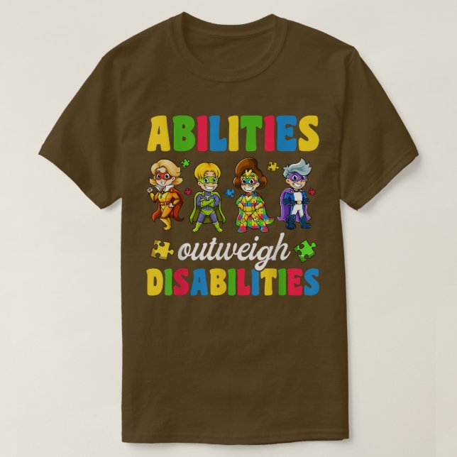Camiseta Meninas Toddler Autism Shirts, Abilidades Superam  (Frente do Design)