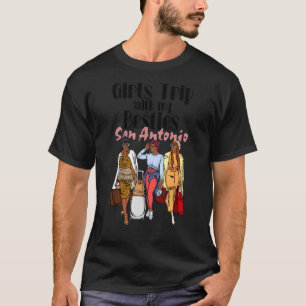 Camiseta Meninas Trip Besties San Antonio Melanin Black Vac
