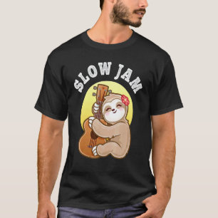 Camiseta Meninas Ukulele Uke Guitar Slow Jam Fofo Preguiça