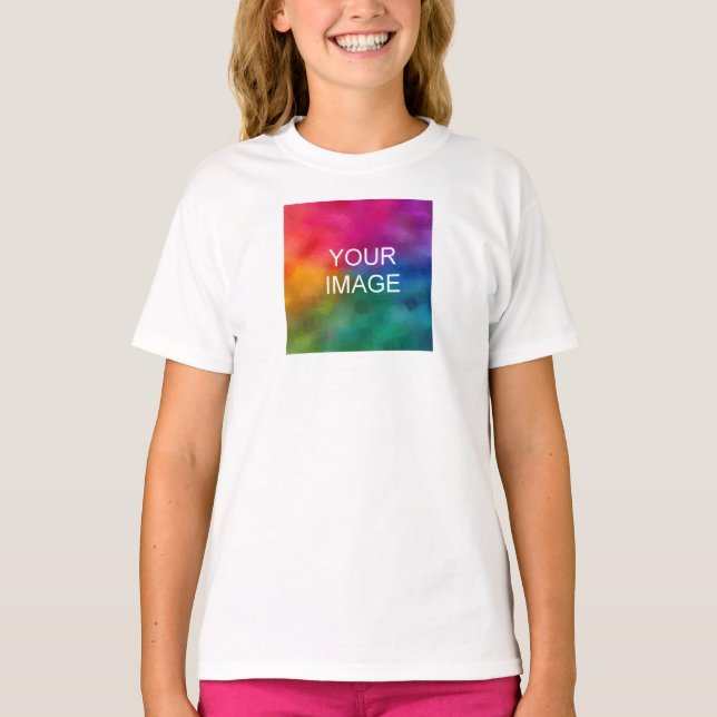 Camiseta Meninas Vestir Frente E Design Traseira Adicionam  (Frente)