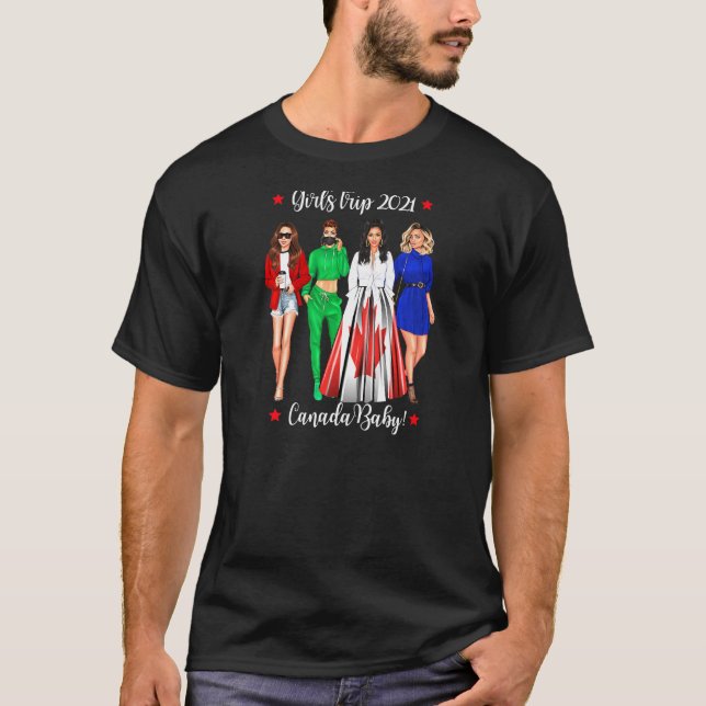 Camiseta Meninas Viagem pelo Canadá Férias Mulher Bacherole (Frente)