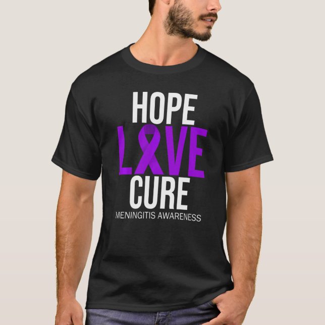 Camiseta Meningite Consciência Esperança Amor Curva Borgonh (Frente)