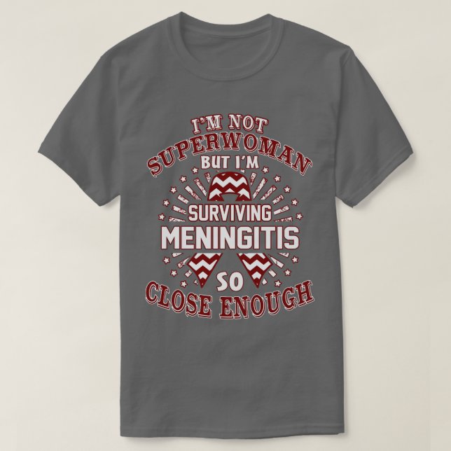 Camiseta Meningite Sensibilização Não Sou Supermulher Mas I (Frente do Design)