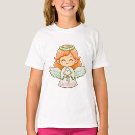 Camiseta Menininha de anjo e pássaro