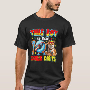 Camiseta Menino Agora Tem 10 Aniversário de 10 Anos Fantasi