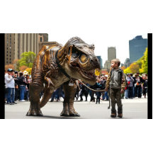 Menino andando T-Rex T-Shirt