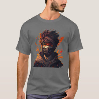 Camiseta Menino anime com fã de mangá máscara bonito