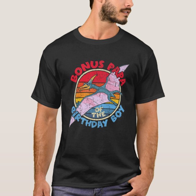 Camiseta Menino Aniversário I Bonus Papá I Pterodactylus I  (Frente)