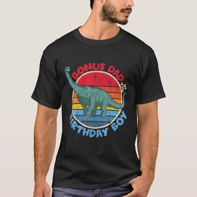 Camiseta Menino Aniversário I Pai Bono I Brachiosaurus I Fa (Frente)