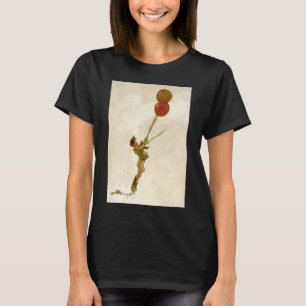 Camiseta Menino Antigo com Balões Vermelhos em uma Festa de