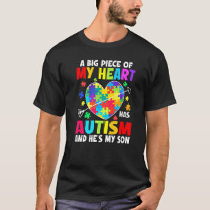 Camiseta Menino Autista Parte Meu Coração Tem Autismo Ele É