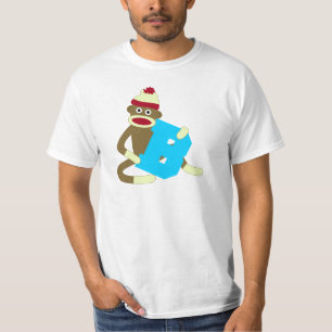 Camiseta Menino B do monograma do macaco da peúga