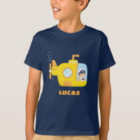 Camiseta Menino Capitão do Submarino Fofo