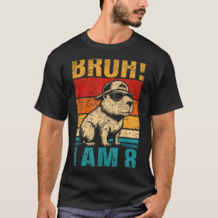 Camiseta Menino Capivara Fazendo 8 Anos Bruh Aniversário De