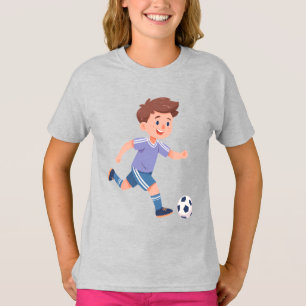 Camiseta Menino Chutando Bola de Futebol – Roupas de Futebo