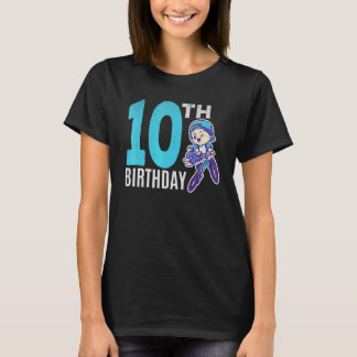 Camiseta Menino Ciclista 10º Aniversário Menino Bicicleta B