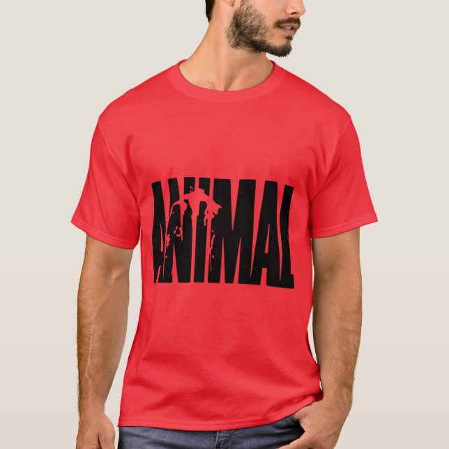Camiseta Menino da academia de ginástica animal (Frente)