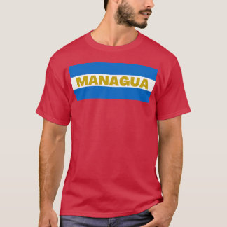 Camiseta Menino da cidade de Managua nas cores da bandeira 
