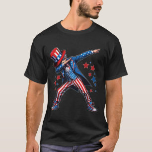 Camiseta Menino Dabbing 4 De Julho Bandeira Americana EUA M