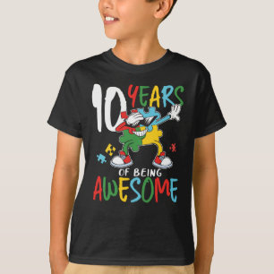 Camiseta Menino De 10 Anos De Aniversário Ou Menina Autism