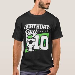 Camiseta Menino de 10 anos de futebol crianças aniversário 
