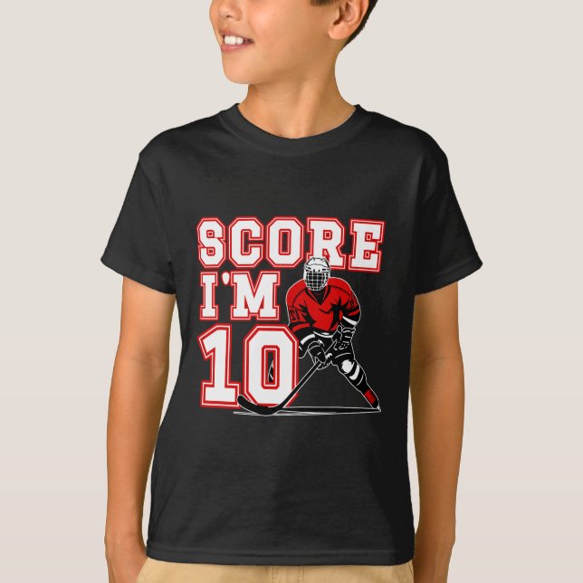 Camiseta Menino de 10 anos de idade de hóquei no gelo de an (Frente)