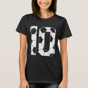Camiseta Menino de 10 anos jogador de futebol no aniversári