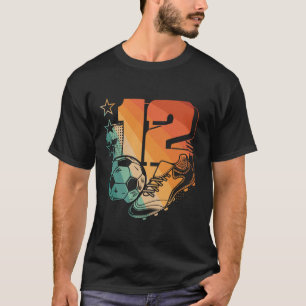 Camiseta Menino de 12 anos jogador de futebol no aniversári