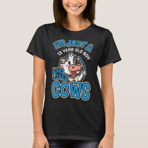 Camiseta Menino De 13 Anos Que Adora Vacas 13 Bi