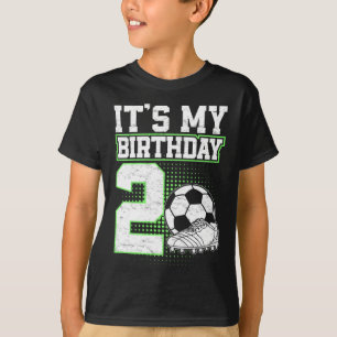 Camiseta Menino de 2 Anos de Futebol É Meu 2º Aniversário d