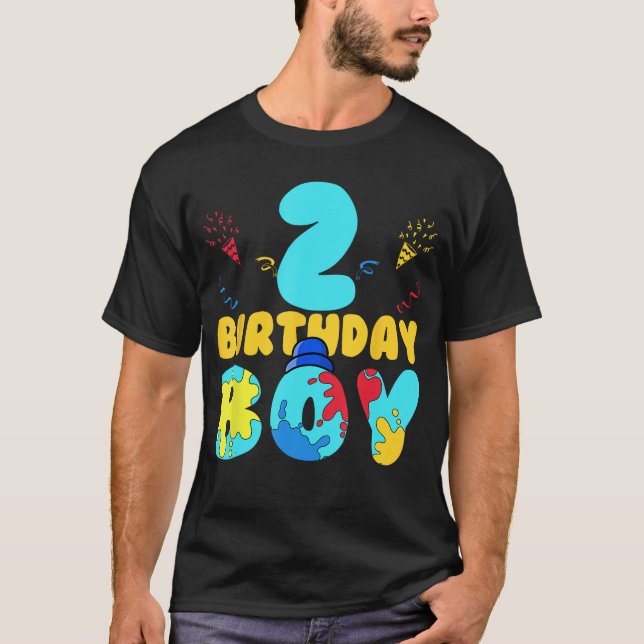 Camiseta Menino de 2 Anos Faz Aniversário Festa de Jogos  G (Frente)
