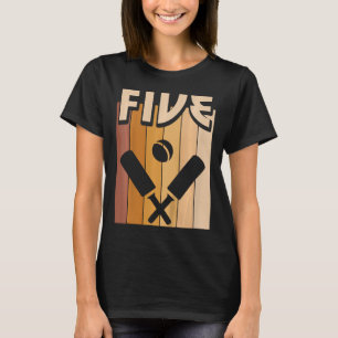 Camiseta Menino de 5 anos de críquete Aniversário Menina de