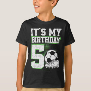 Camiseta Menino de 5 Anos de Futebol É Meu 5º Aniversário F