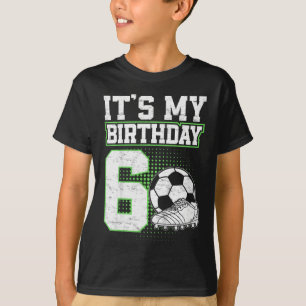 Camiseta Menino de 6 anos de futebol É meu 6º aniversário d