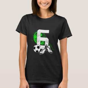 Camiseta Menino de 6 anos jogador de futebol no aniversário
