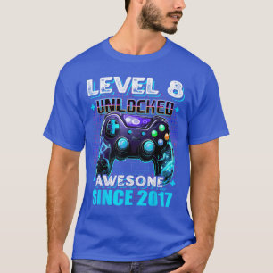 Camiseta Menino de 8 anos de idade faz aniversário Nível 8