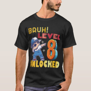 Camiseta Menino de 8 anos de idade fazendo dab no aniversár