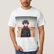 Menino de Anime em Pé na Paisagem do Deserto – Ani