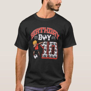 Camiseta Menino de Aniversário 10 Futebol Dab 10º Festa de