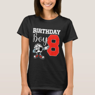 Camiseta Menino de Aniversário 8 Futebol Dab Engraçado Oito