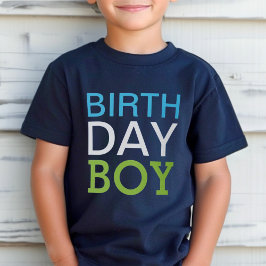 Camiseta Menino de Aniversário Cor Vibrante Azul-Marinho Co